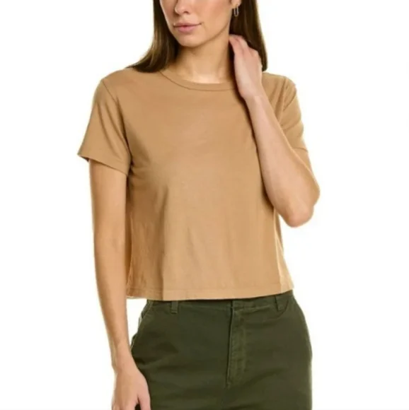 *Final Price* NWT Monrow REVOLVE Short Sleeve 50s Vintage T-Shirt in Latte - Picture 1 of 7